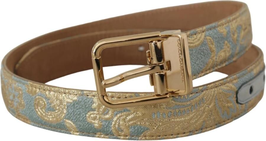 Dolce & Gabbana Blauw Leren Jacquard Geëmbosseerde Riem Multicolor Dames - Foto 7