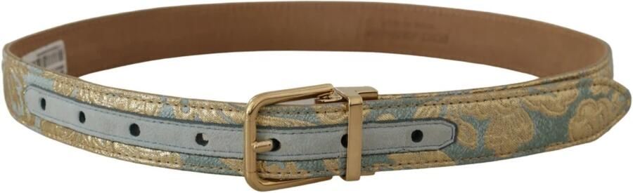Dolce & Gabbana Blauw Leren Jacquard Geëmbosseerde Riem Multicolor Dames - Foto 10