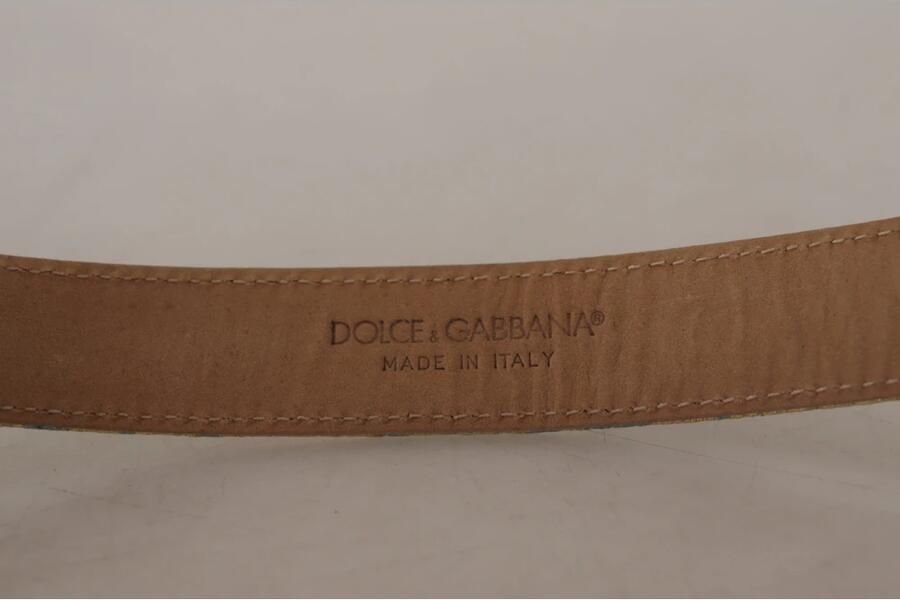 Dolce & Gabbana Blauw Leren Jacquard Geëmbosseerde Riem Multicolor Dames - Foto 5