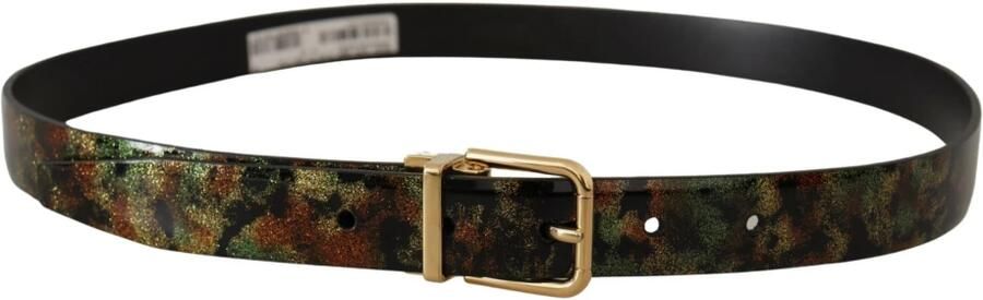 Dolce & Gabbana Zwart Groen Leren Bronzen Metalen Gesp Riem Stijlvol en veelzijdig Green Heren - Foto 2