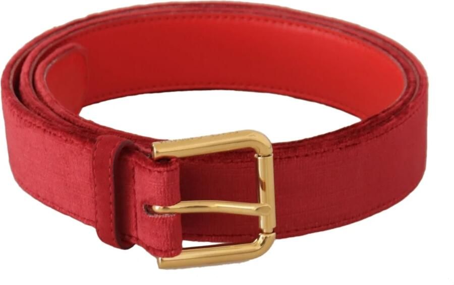 Dolce & Gabbana Echt Suède Riem met Gegraveerde Logogesp Rood Dames - Foto 5