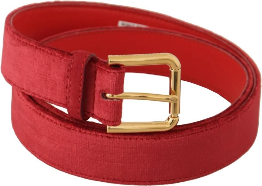 Dolce & Gabbana Echt Suède Riem met Gegraveerde Logogesp Rood Dames - Foto 3