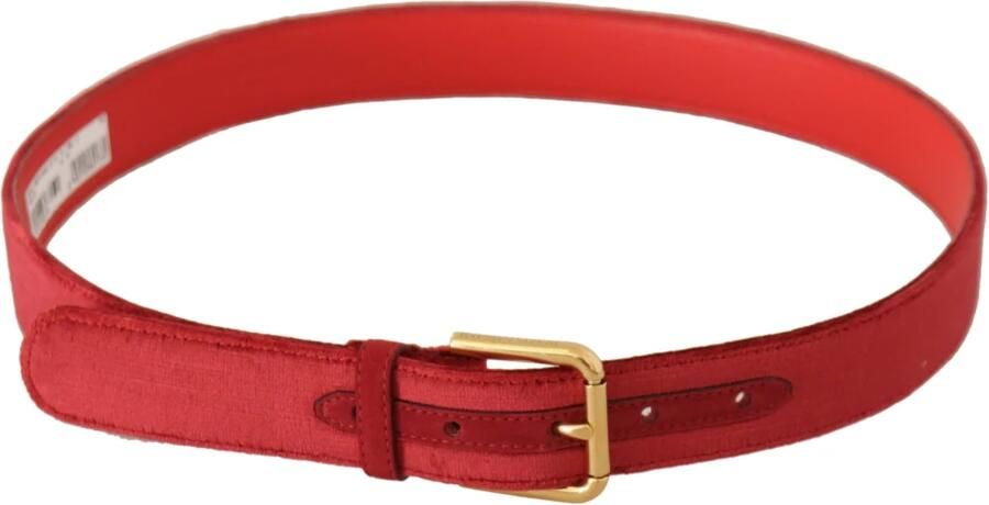Dolce & Gabbana Echt Suède Riem met Gegraveerde Logogesp Rood Dames - Foto 4