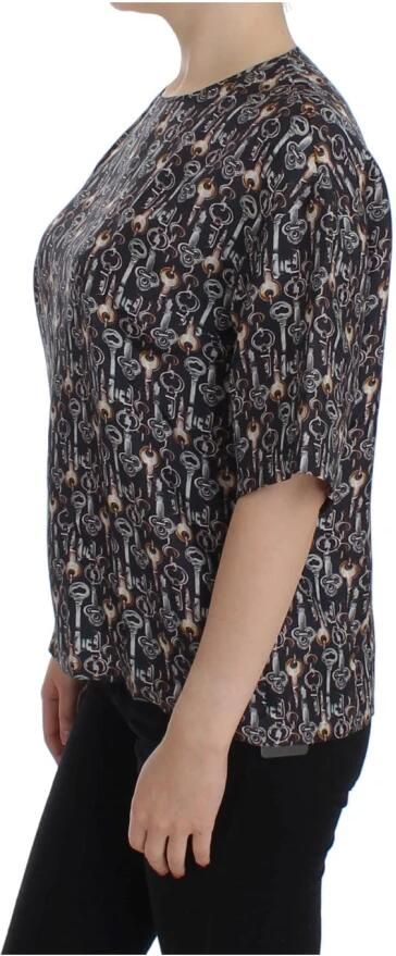 Dolce & Gabbana Betoverde Sicilië Zijden Blouse met Sleutelprint Multicolor Dames - Foto 7