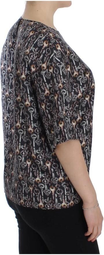 Dolce & Gabbana Betoverde Sicilië Zijden Blouse met Sleutelprint Multicolor Dames - Foto 5