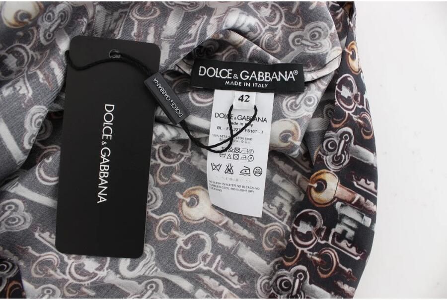 Dolce & Gabbana Betoverde Sicilië Zijden Blouse met Sleutelprint Multicolor Dames - Foto 2