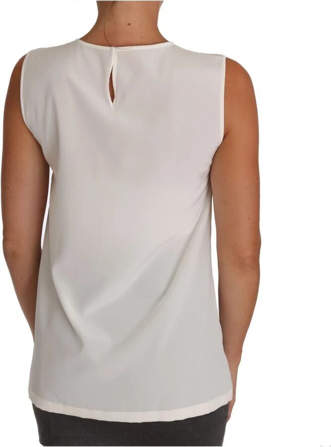 Dolce & Gabbana Betoverde zijden blouse met kristalversieringen White Dames - Foto 2