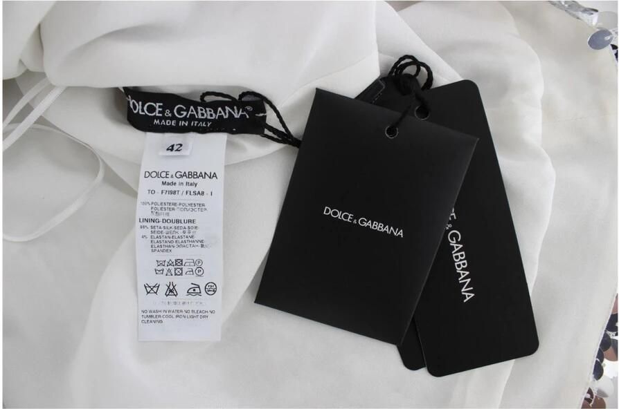 Dolce & Gabbana Zilveren Pailletten Crewneck Blouse T-shirt Top Gray Dames - Foto 3