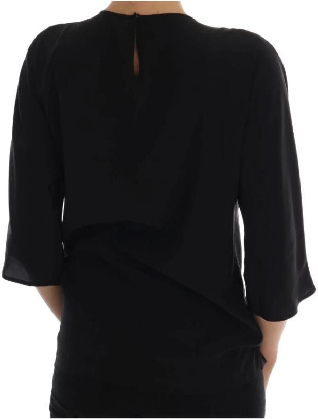 Dolce & Gabbana Betoverende Sprookjesachtige Zijden Blouse Black Dames - Foto 6