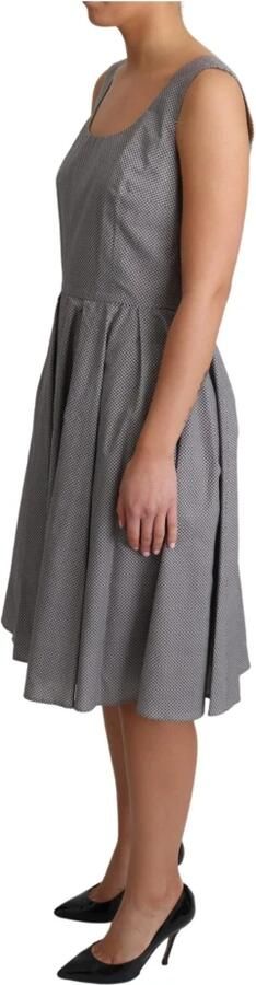 Dolce & Gabbana Blauw Beige Geometrisch Katoenen A-Lijn Jurk Gray Dames - Foto 4