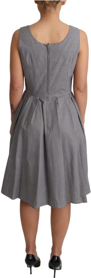 Dolce & Gabbana Blauw Beige Geometrisch Katoenen A-Lijn Jurk Gray Dames - Foto 3