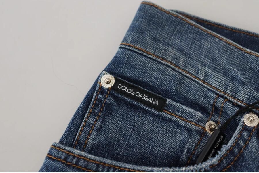 Dolce & Gabbana Blauw geruit achterkant Skinny Denim Jeans Blue Dames - Foto 3