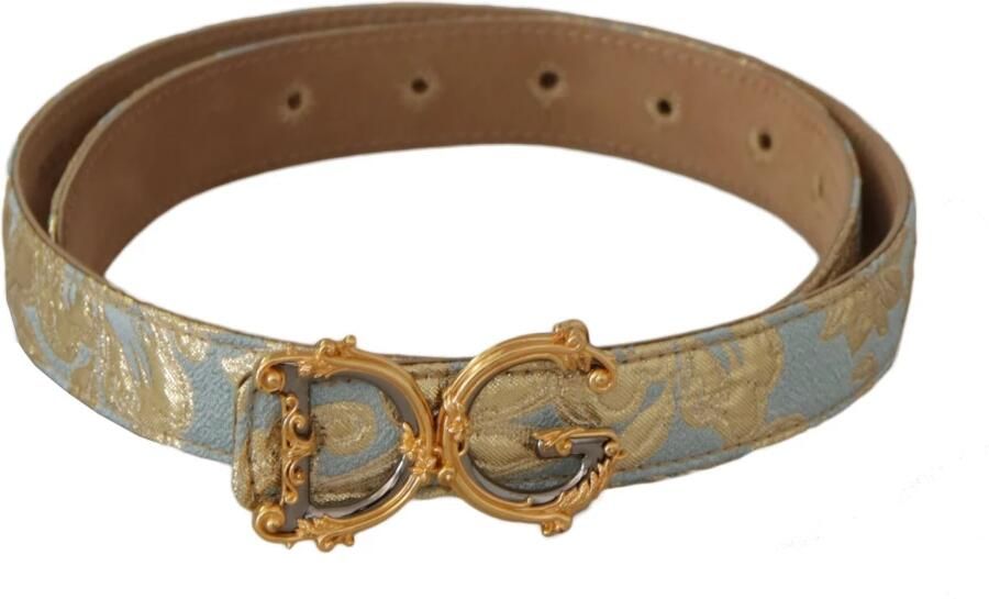 Dolce & Gabbana Blauw Leren Jacquard Geëmbosseerde Riem Multicolor Dames - Foto 11