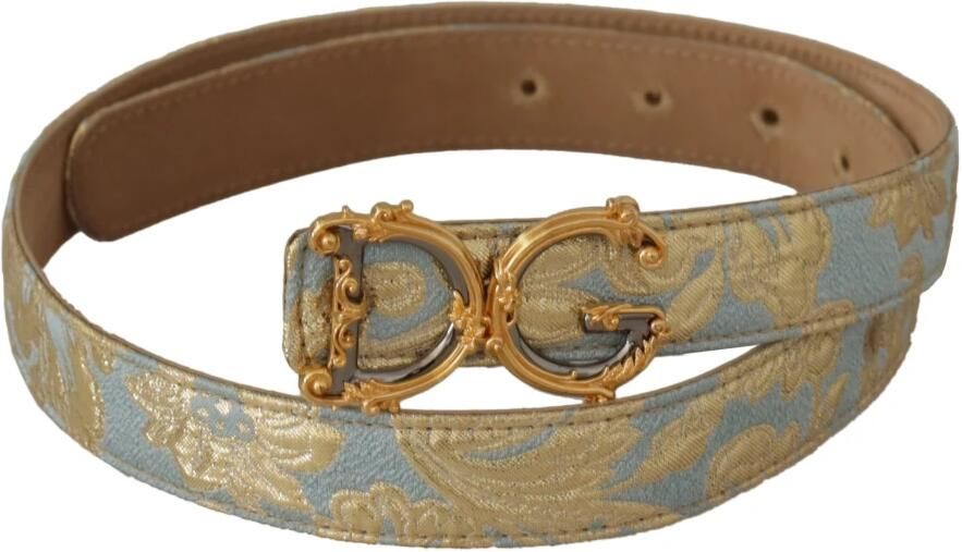 Dolce & Gabbana Blauw Leren Jacquard Geëmbosseerde Riem Multicolor Dames - Foto 6