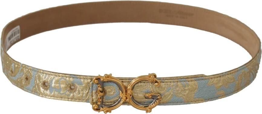 Dolce & Gabbana Blauw Leren Jacquard Geëmbosseerde Riem Multicolor Dames - Foto 9