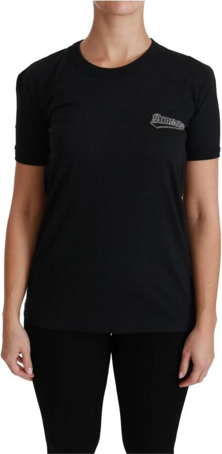 Dolce & Gabbana Blauwe Amore Patch Crewneck Katoenen Top T-shirt Blue Dames - Foto 4