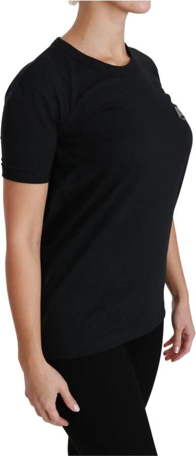 Dolce & Gabbana Blauwe Amore Patch Crewneck Katoenen Top T-shirt Blue Dames - Foto 6