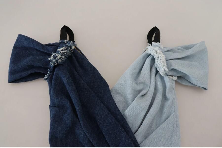 Dolce & Gabbana Twee-tone blauwe patchwork denim mini-jurk Blue Dames - Foto 2