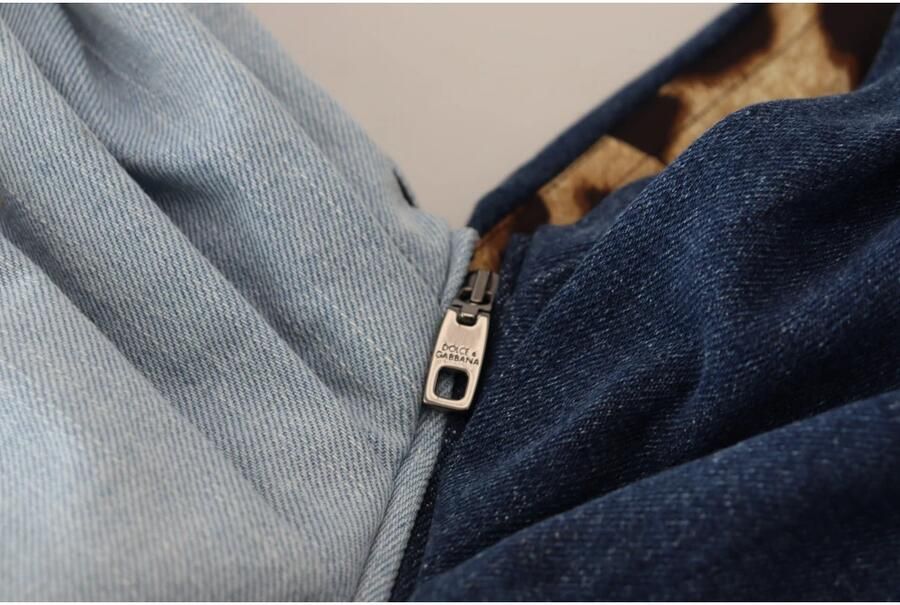 Dolce & Gabbana Twee-tone blauwe patchwork denim mini-jurk Blue Dames