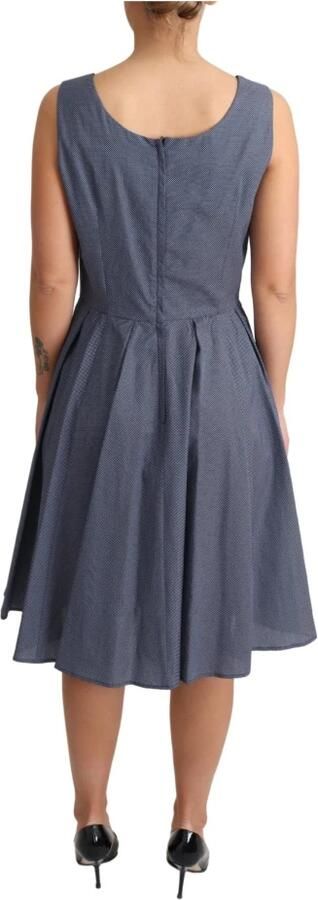 Dolce & Gabbana Blauwe gepolka dotte katoenen A-lijn jurk Blue Dames - Foto 4