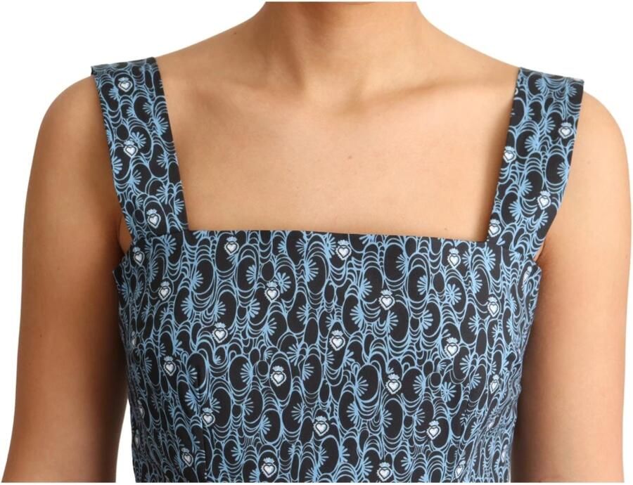 Dolce & Gabbana Chique A-lijn jurk met blauw hart Blue Dames