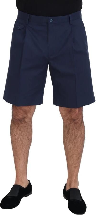 Dolce & Gabbana Blauwe Katoenen Stretch Casual Shorts Blue Heren - Foto 6