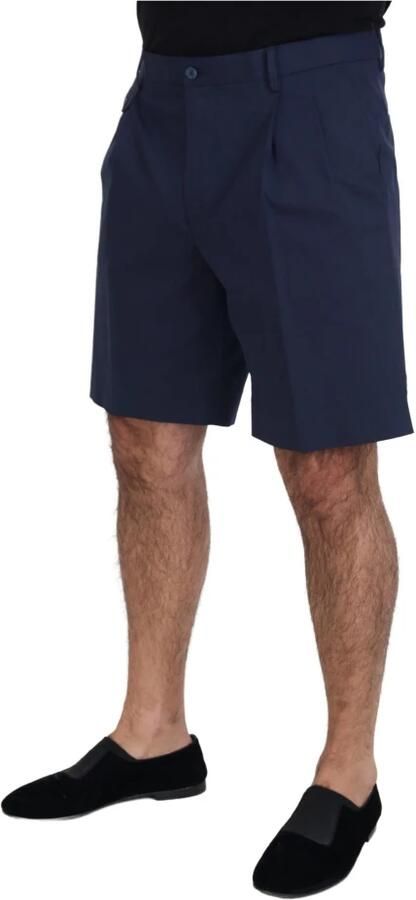 Dolce & Gabbana Blauwe Katoenen Stretch Casual Shorts Blue Heren - Foto 4
