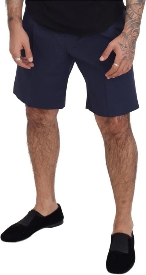 Dolce & Gabbana Blauwe Katoenen Stretch Casual Shorts Blue Heren - Foto 3