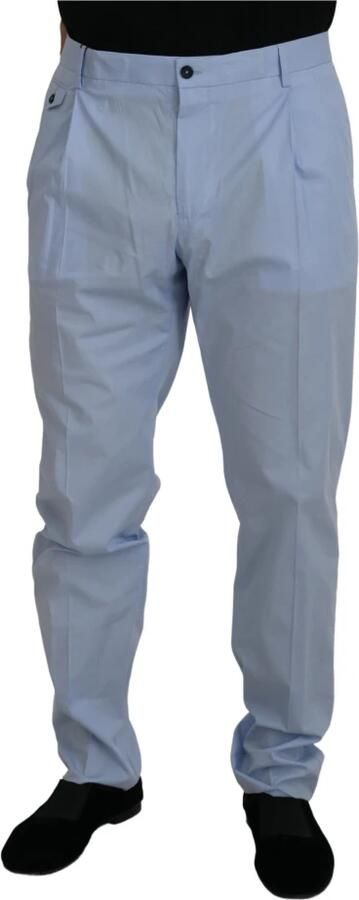 Dolce & Gabbana Blauwe Katoenen Stretch Chinos Broek Blue Heren - Foto 6