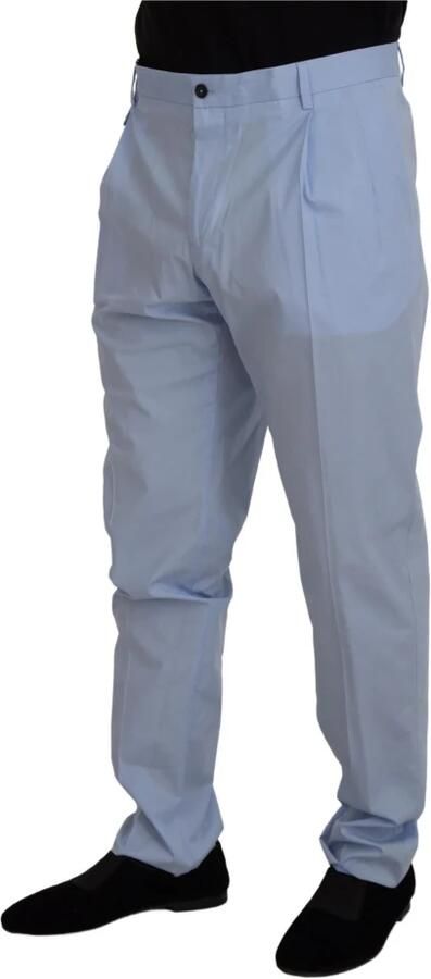 Dolce & Gabbana Blauwe Katoenen Stretch Chinos Broek Blue Heren - Foto 4
