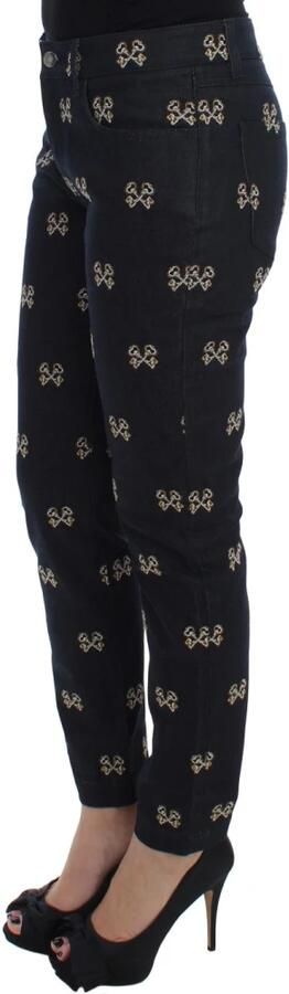 Dolce & Gabbana Blauwe Key Geborduurde Slim Fit Kate Jeans Blauw Dames - Foto 5