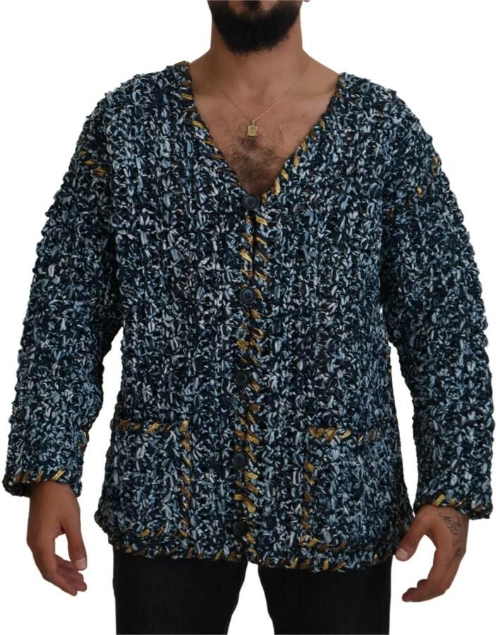 D&G Sweater D&G Gebreid vest Gouden Bies Relaxte pasvorm - Foto 6