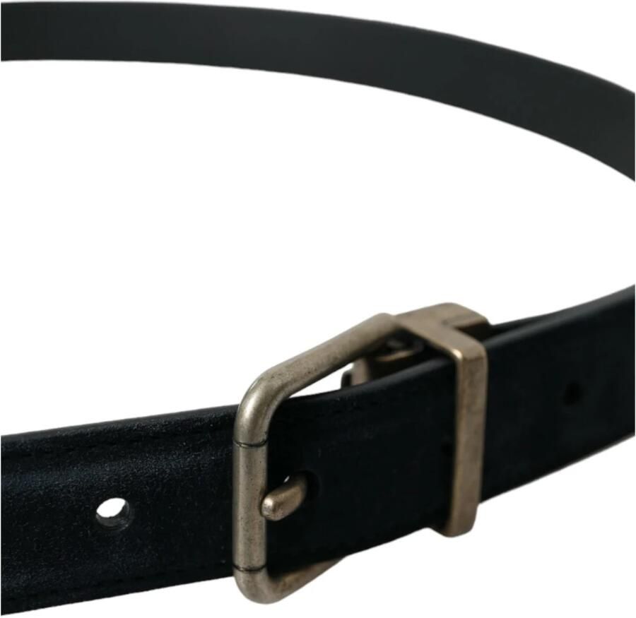 Dolce & Gabbana Blauwe leren riem met metalen gesp Blue Heren