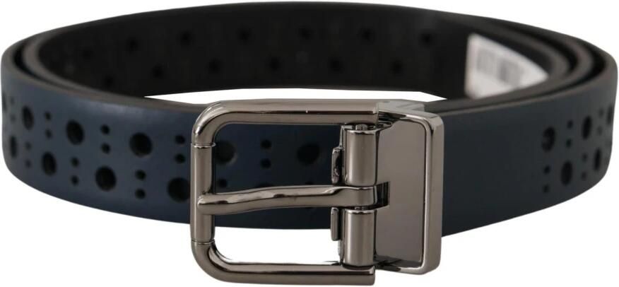 Dolce & Gabbana Blauwe leren riem met perforaties Blue Heren - Foto 3