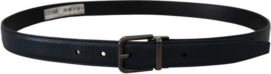 Dolce & Gabbana Blauwe Leren Vintage Riem met Zilveren Metalen Gesp Blue Heren - Foto 6