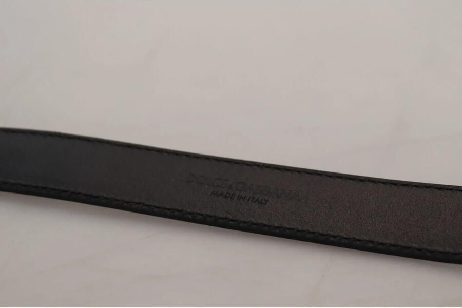 Dolce & Gabbana Blauwe Leren Vintage Riem met Zilveren Metalen Gesp Blue Heren