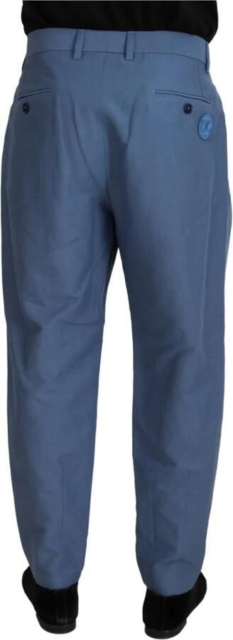 Dolce & Gabbana Blauwe Linnen Chino Heren Formele Broek Blue Heren - Foto 10