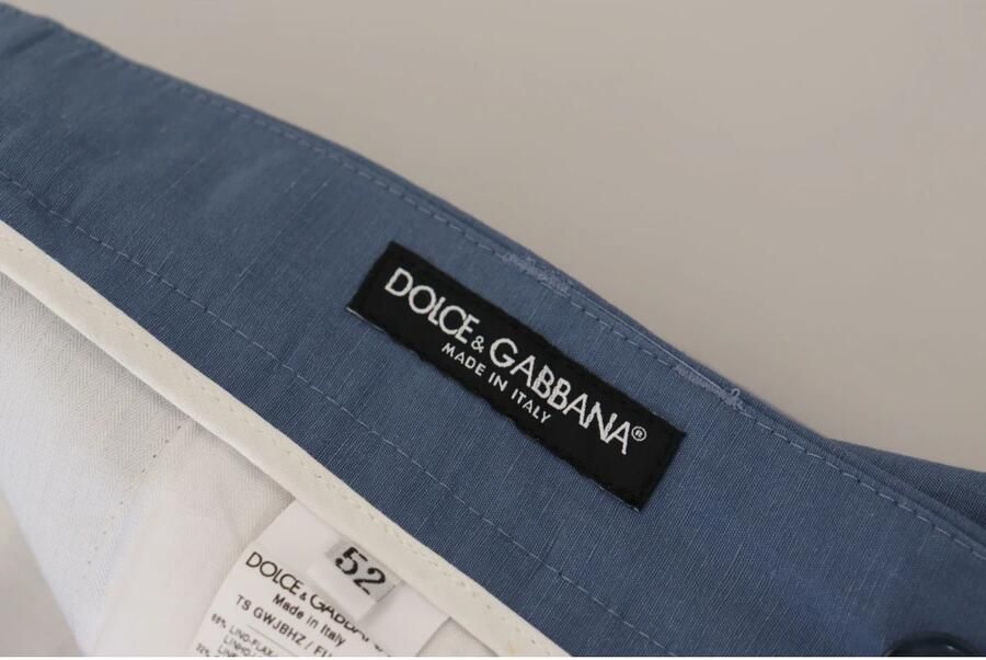Dolce & Gabbana Blauwe Linnen Chino Heren Formele Broek Blue Heren - Foto 2