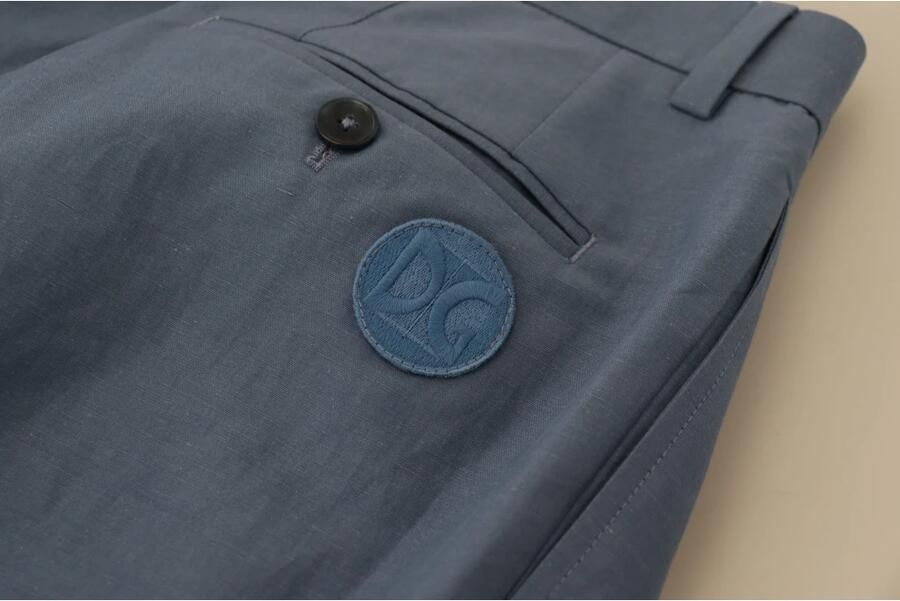 Dolce & Gabbana Blauwe Linnen Chino Heren Formele Broek Blue Heren - Foto 3