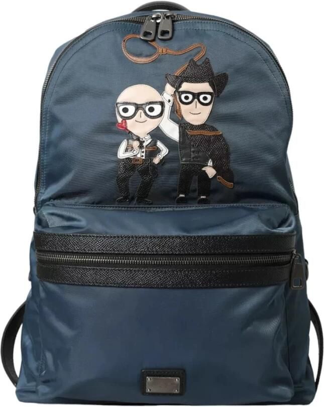 Dolce & Gabbana Blauwe Nylon DGFamily Patch Rugzak Blue Unisex - Foto 7