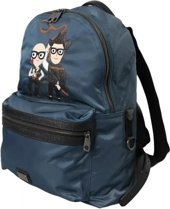 Dolce & Gabbana Blauwe Nylon DGFamily Patch Rugzak Blue Unisex - Foto 4