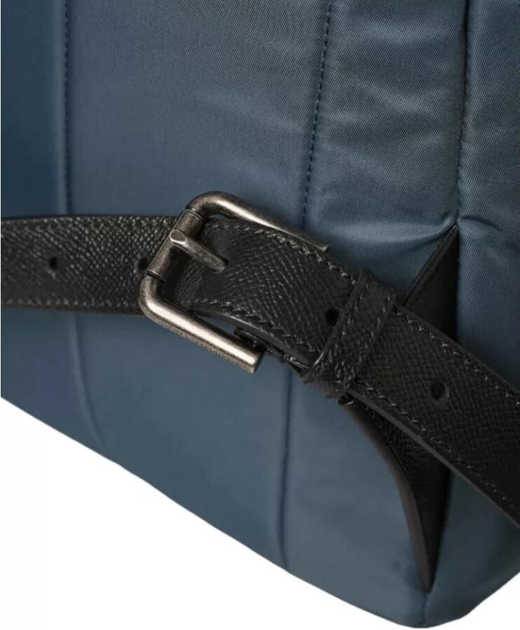 Dolce & Gabbana Blauwe Nylon DGFamily Patch Rugzak Blue Unisex