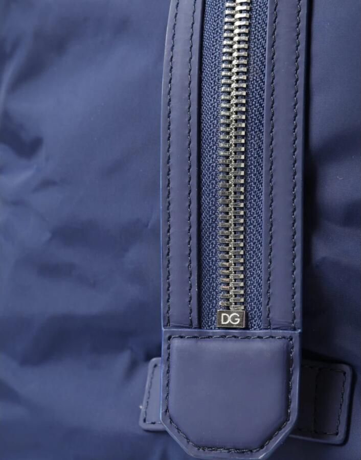 Dolce & Gabbana Blauwe Nylon-Kalfsleren Schoudertas Blue Heren - Foto 6