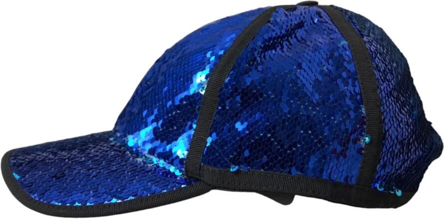 Dolce & Gabbana Blauwe Pailletten Baseballpet Mannen Blue Heren - Foto 6