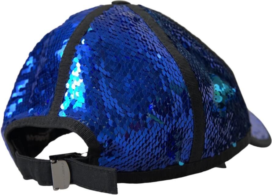 Dolce & Gabbana Blauwe Pailletten Baseballpet Mannen Blue Heren - Foto 4