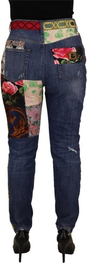D&G Broek D&G Dolce Gabbana Floral Patch Jeans Distressed Denim - Foto 5