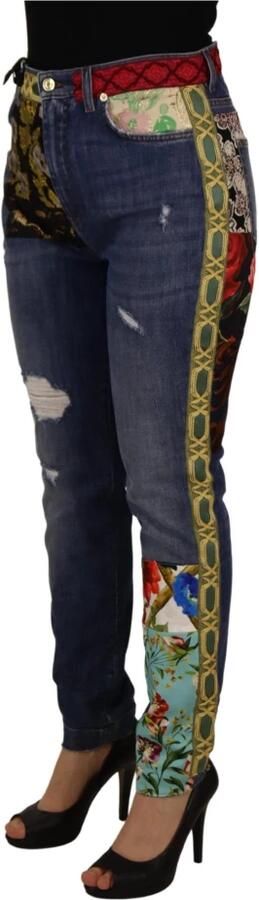 D&G Broek D&G Dolce Gabbana Floral Patch Jeans Distressed Denim - Foto 6