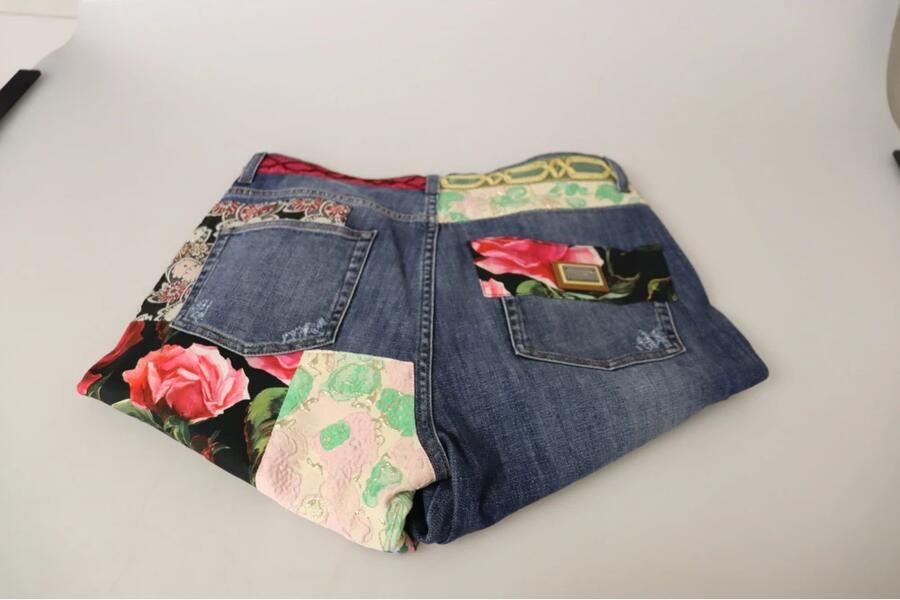 D&G Broek D&G Dolce Gabbana Floral Patch Jeans Distressed Denim - Foto 4
