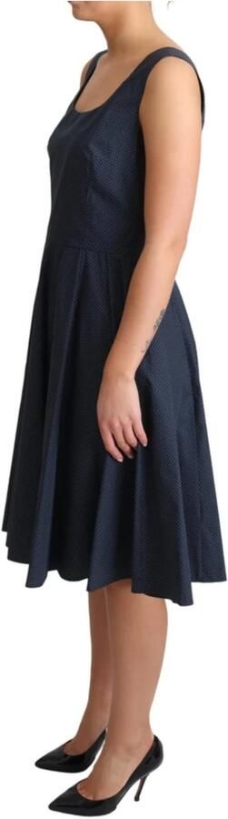 Dolce & Gabbana Blauwe gepolka dotte katoenen A-lijn jurk Blue Dames - Foto 7