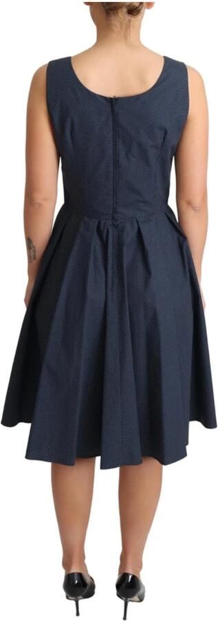Dolce & Gabbana Blauwe gepolka dotte katoenen A-lijn jurk Blue Dames - Foto 6